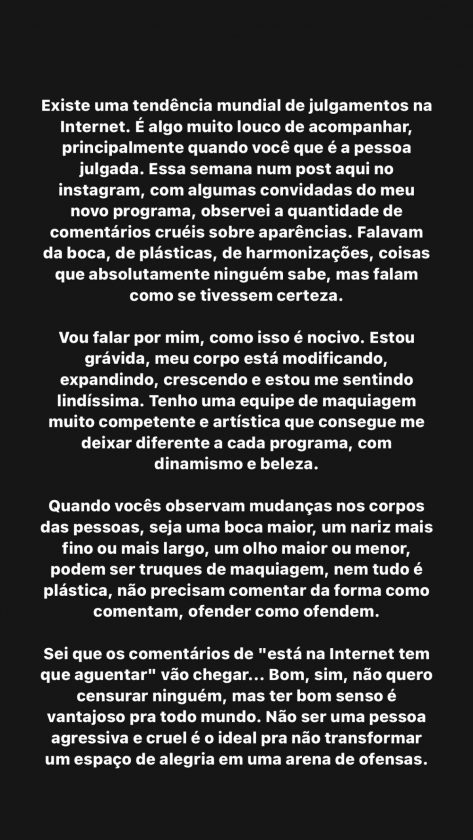 Gr Vida Fernanda Paes Leme Alvo De Cr Ticas Sobre Sua Apar Ncia E