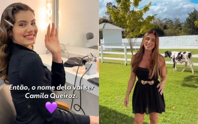 Elenco de 'Amor Perfeito' revive meme da Nicole Bahls chamando sua vaquinha de estimação de Camila Queiroz. (Foto: Instagram)