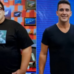 O antes e depois do apresentador André Marques. (Foto: Divulgação)