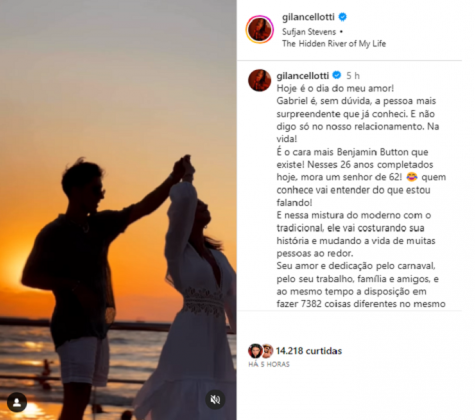 No vídeo, o casal aparece dançando e trocando abraços em um pôr do sol. (Foto: Instagram)