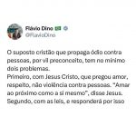 Flávio Dino anunciou que o pastor André Valadão "responderá" criminalmente pelas declarações recentes feitas contra a comunidade LGBQTIAPN+. (Foto: Twitter)