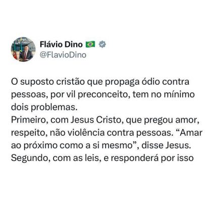 Flávio Dino anunciou que o pastor André Valadão "responderá" criminalmente pelas declarações recentes feitas contra a comunidade LGBQTIAPN+. (Foto: Twitter)