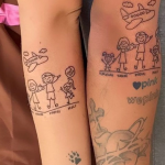 Na imagem, é possível ver que a tatuagem representa Zé Felipe, Virginia e as filhas, Maria Alice e Maria Flor, sorrindo e de mãos dadas. (Foto: Instagram)