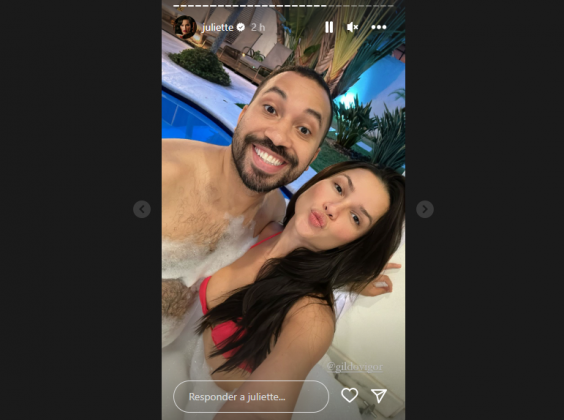 Juliette e Gil do Vigor divertiram os fãs ao mostrar detalhes de seu reencontro. (Foto: Instagram)