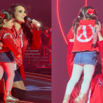 Dulce Maria emociona público ao levar a filha ao palco do show do RBD, no Madison Square Garden. (Foto: Instagram