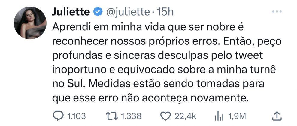 Postagem no twitter. (Foto: reprodução)