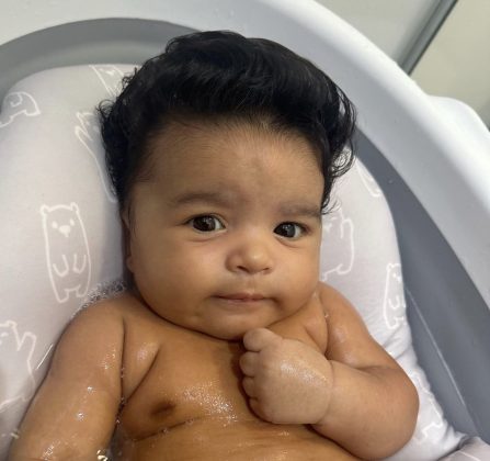 Pedro, filho da influencer, completou dois meses nessa segunda. (Foto: Instagram)