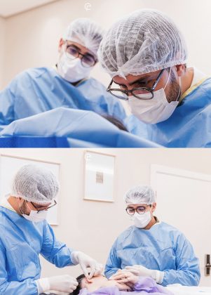 Na publicação, também é possível ver Gabi na mesa de operação acordada durante o procedimento. (Foto: Instagram)