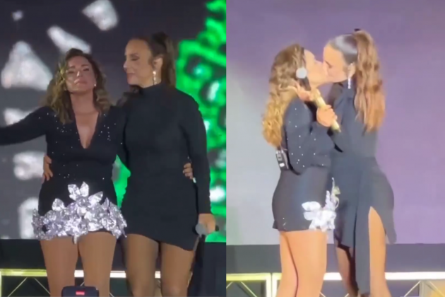 Ivete Sangalo beija Daniela Mercury durante show e dispara: "Já peguei". (Foto: Instagram)