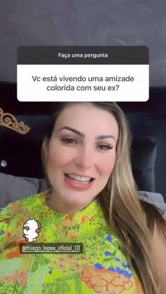 Andressa Urach utilizou as redes sociais e confessou que possui uma relação “sem compromisso” com seu ex-marido, Thiago Lopes. (Foto: Instagram)