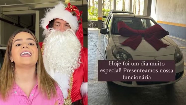 Viih Tube e Eliezer surpreendem funcionária com carro: "Papai Noel passou aqui". (Foto: Instagram)