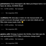 Comentários no post de Zilu Camargo se posicionam contra Wanessa. (Foto: Instagram)