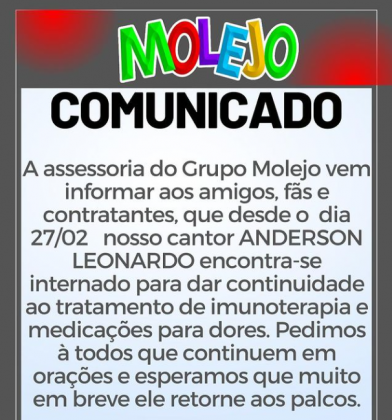 O câncer inguinal afeta o cantor, conforme relatado pela assessoria. (Foto: Instagram)