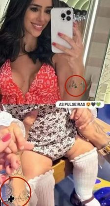 Bruna e Neymar usam pulseiras iguais e aumentam especulações. (Foto: montagem Instagram)