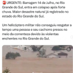 Enchentes causam tragédia no estado, deixando 32 mortos. (Foto: Instagram)