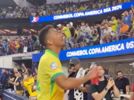 Danilo, da Seleção Brasileira, discute com torcedor após empate na Copa América. (Foto: Instagram)