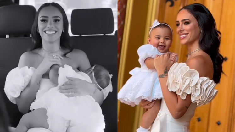 Mavie, filha de Neymar e Bruna Biancardi, é batizada em São Paulo. (Foto: Instagram)
