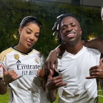 Cantora Ludmilla joga bola com Vinicius Jr. e Camavinga, do Real Madrid. (Foto: Instagram)