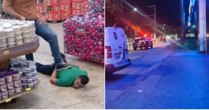 Homem mata colega de trabalho dentro de supermercado no Espírito Santo. (Foto: Reprodução TV Vitoria)