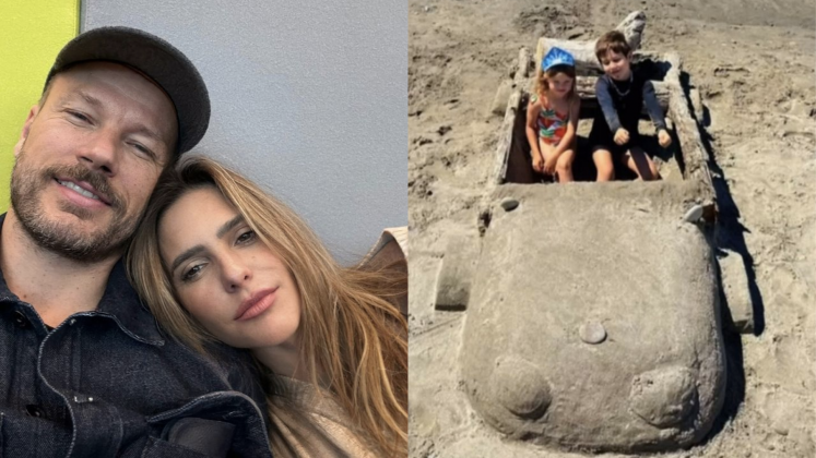 Rodrigo Hilbert impressiona ao construir carro de areia para a filha em praia (Foto: Instagram)