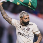 Gabigol gira camisa do Palmeiras em campo, após. (Foto: Reprodução Instagram)