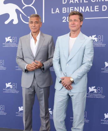 Clooney e Pitt promoveram o filme "Lobos". (Foto: Instagram)