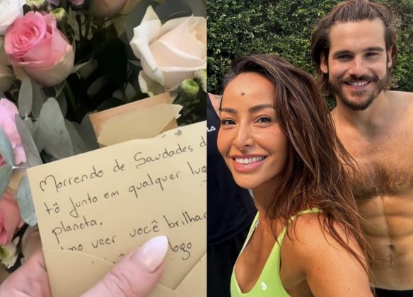 Sabrina Sato recebe flores e declaração do noivo Nicolas Prattes durante a Fashion Week em Paris (Foto: Instagram)