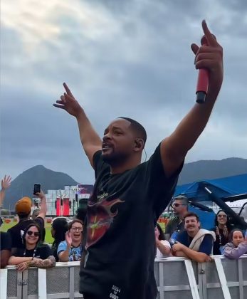 Will Smith faz show para garis e trabalhadores no Rio. (Foto: Instagram)