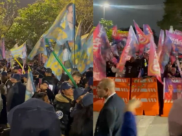 Apoiadores de Marçal e Boulos lotam frente da Globo durante debate. (Renan Porto/Metrópoles)