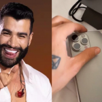 Gusttavo Lima ganha novo iPhone de seguidor. (Foto: Reprodução montagem Leo Dias)