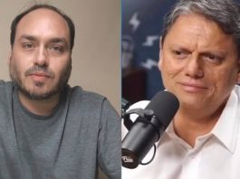 Carlos Bolsonaro ataca o governador Tarcísio de Freitas após as eleições: "Quem era ele?". (Foto: Instagram/YouTube)