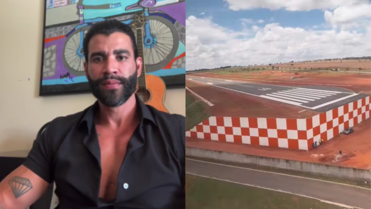 Gusttavo Lima inaugura pista de pouso particular em mansão em Goiânia (Foto: Instagram)