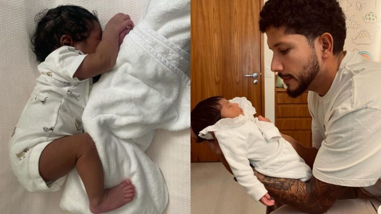 Yuri Lima comemora o primeiro mês de vida de Nala, filha com IZA: "Melhor presente" (Foto: Instagram)