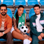 Dennis, Ludmilla e Felipe Amorim lançam “Jogadora Cara” com ação social em apoio ao futebol feminino. (Foto: Divulgação)