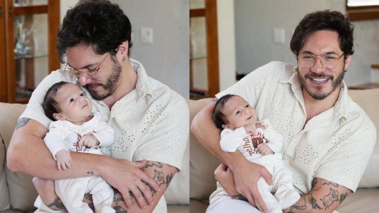 Eliezer compartilha foto com filho e brinca sobre semelhança: "Minha mulher me pariu" (Foto: Instagram)