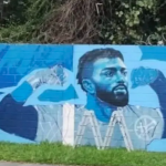 Cruzeiro faz homenagem à Gabigol, com pintura em muro. (Foto: Reprodução)