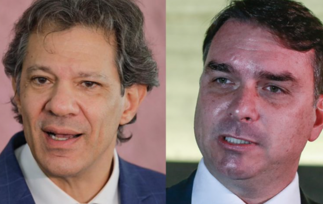 Flávio Bolsonaro processa Haddad por acusação sobre rachadinha. (Foto: Reprodução)