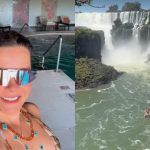 Maraisa visita Cataratas do Iguaçu ao lado do noivo Fernando Mocó (Foto: Instagram)