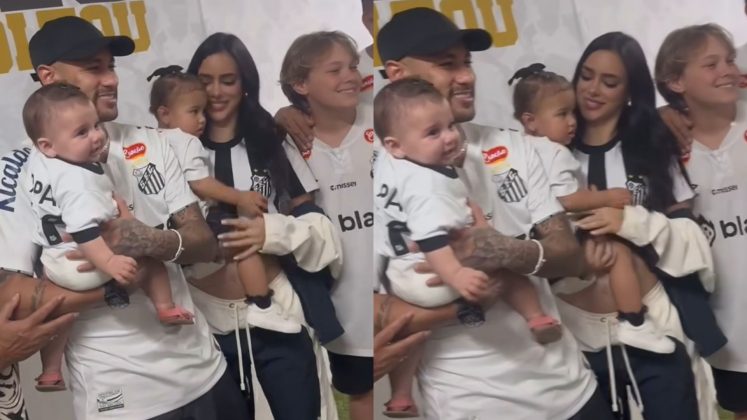 Neymar aparece pela primeira vez com os três filhos: “Família reunida” (Foto: Instagram)