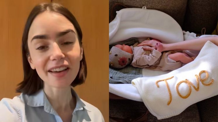 Lily Collins apresenta a primeira filha e agradece barriga de aluguel: “Gratidão” (Foto: Instagram)