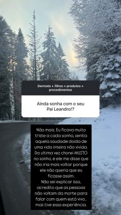 Lyandra Costa, filha do cantor Leandro, da dupla com Leonardo, revelou que vivenciou uma experiência com o pai, que morreu em 1998. (Foto: Instagram)