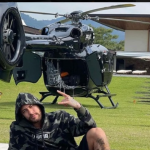 Neymar volta a utilizar helicóptero que estava irregular. (Foto: Instagram)