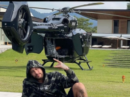 Neymar volta a utilizar helicóptero que estava irregular. (Foto: Instagram)