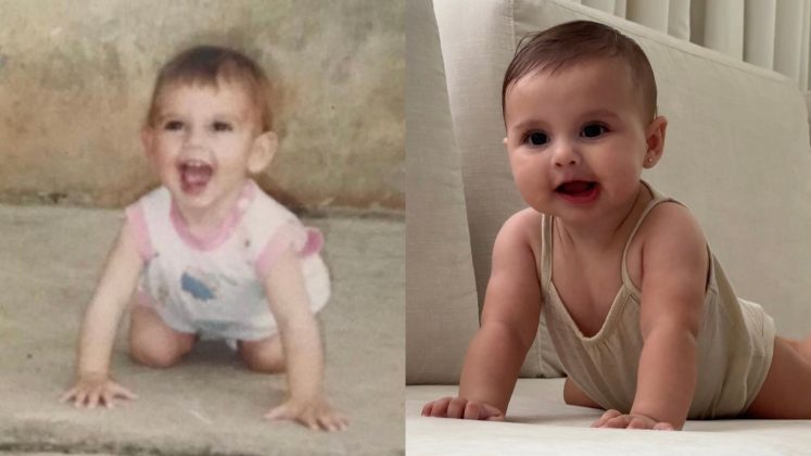 Amanda Kimberlly posta foto de infância e compara a Helena, sua filha com Neymar (Foto: Instagram)