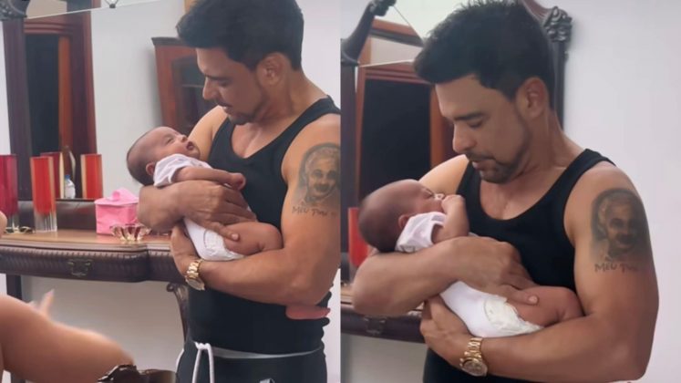 Zezé Di Camargo curte momento inédito com a filha caçula na fazenda (Foto: Instagram)