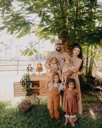 Biah Rodrigues e Sorocaba celebram sete meses dos filhos gêmeos com festa intimista (Foto: Instagram)