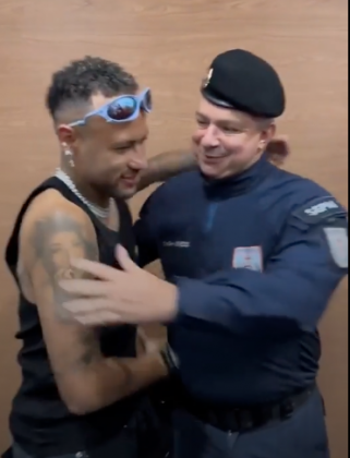 Neymar agradece apoio da PMRJ. (Foto: Reprodução)