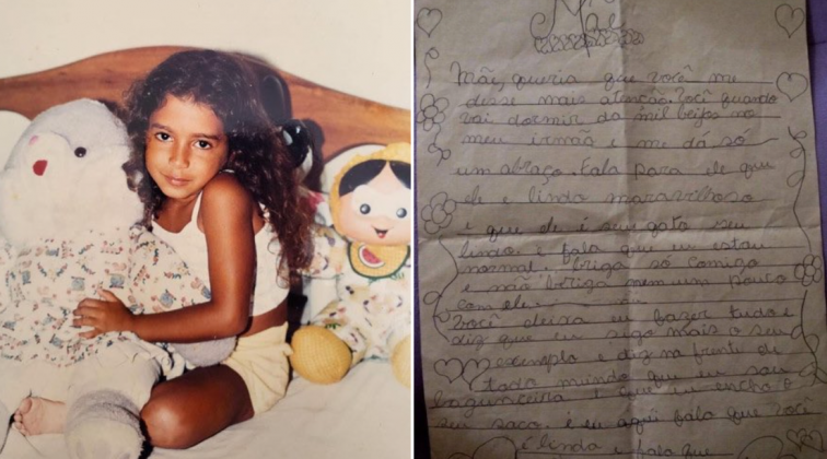 Viralizou uma carta que Anitta escreveu para a mãe na infância. (Foto: Reprodução)