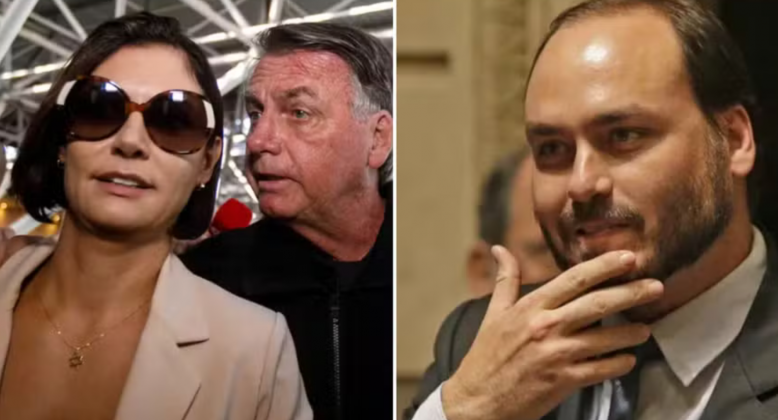 'Não quero conviver', diz Michelle Bolsonaro sobre Carlos Bolsonaro. (Foto: Reprodução)