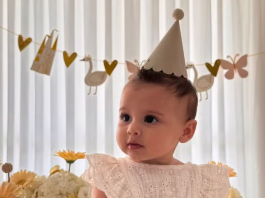 Helena, filha de Neymar e Amanda Kimberlly, completa 8 meses com festinha fofa. (Foto: Instagram)